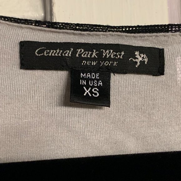 Central Park West New York Black Lace Lined V-Neck Top XS - Picture 2 of 16